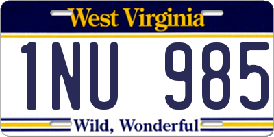 WV license plate 1NU985