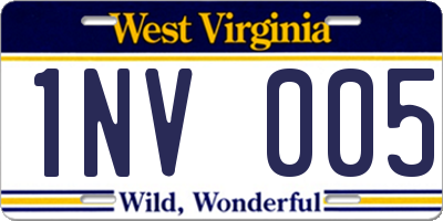 WV license plate 1NV005