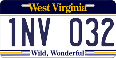 WV license plate 1NV032