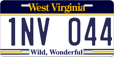 WV license plate 1NV044