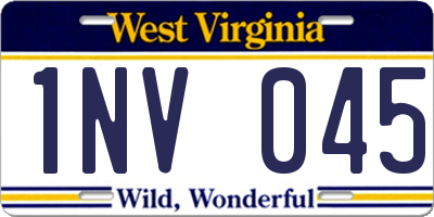 WV license plate 1NV045