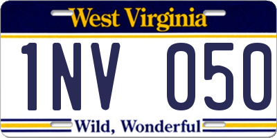 WV license plate 1NV050
