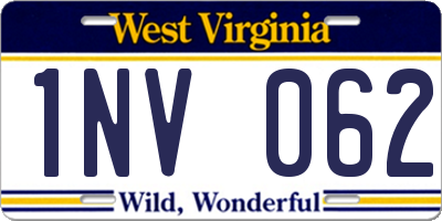 WV license plate 1NV062