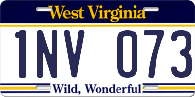 WV license plate 1NV073