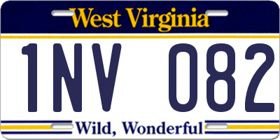 WV license plate 1NV082