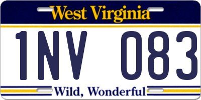 WV license plate 1NV083