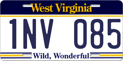 WV license plate 1NV085