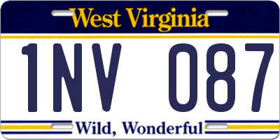 WV license plate 1NV087