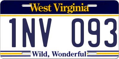 WV license plate 1NV093