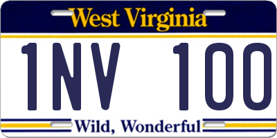 WV license plate 1NV100