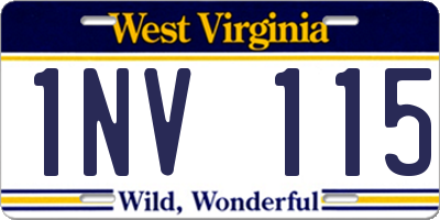 WV license plate 1NV115