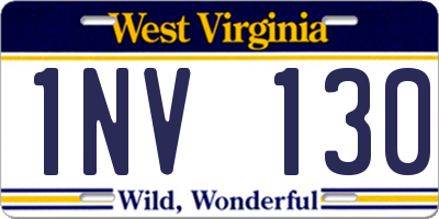 WV license plate 1NV130
