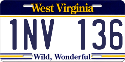 WV license plate 1NV136