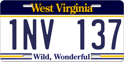 WV license plate 1NV137