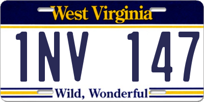 WV license plate 1NV147