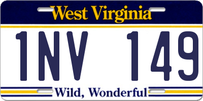 WV license plate 1NV149