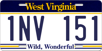 WV license plate 1NV151
