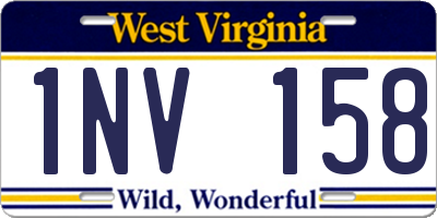 WV license plate 1NV158