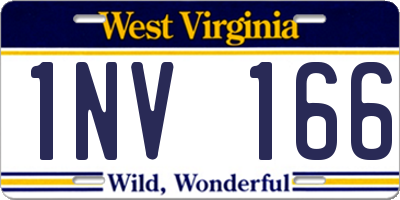 WV license plate 1NV166