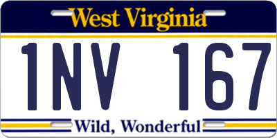 WV license plate 1NV167