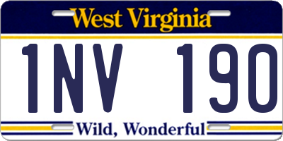 WV license plate 1NV190