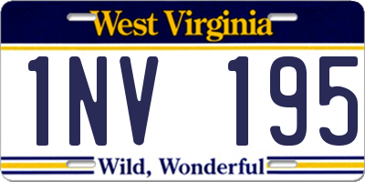 WV license plate 1NV195