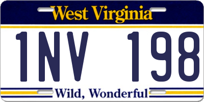 WV license plate 1NV198