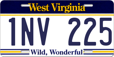 WV license plate 1NV225