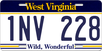 WV license plate 1NV228