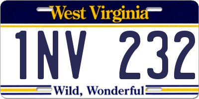 WV license plate 1NV232