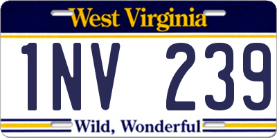WV license plate 1NV239
