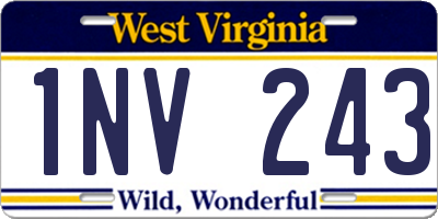 WV license plate 1NV243