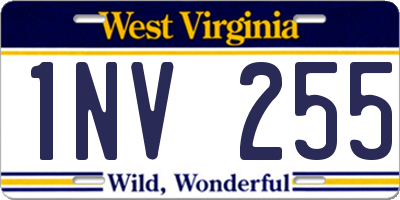 WV license plate 1NV255