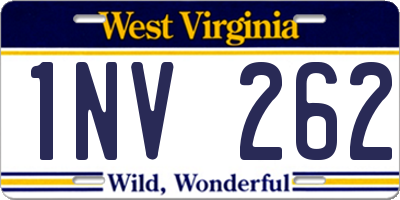WV license plate 1NV262
