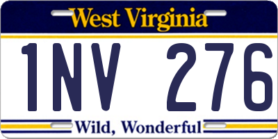 WV license plate 1NV276