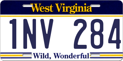 WV license plate 1NV284