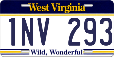 WV license plate 1NV293