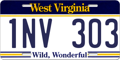 WV license plate 1NV303