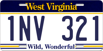 WV license plate 1NV321