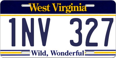 WV license plate 1NV327