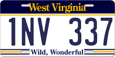 WV license plate 1NV337