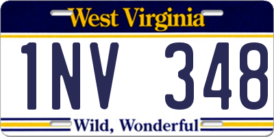 WV license plate 1NV348