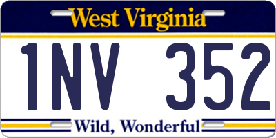 WV license plate 1NV352