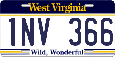 WV license plate 1NV366