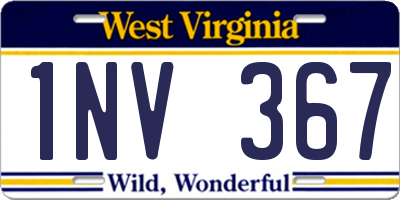 WV license plate 1NV367