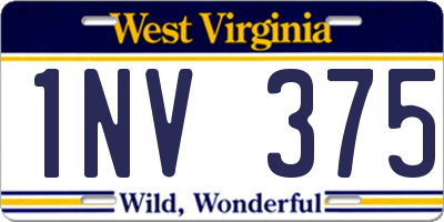 WV license plate 1NV375