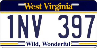 WV license plate 1NV397
