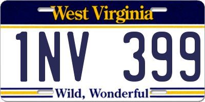 WV license plate 1NV399