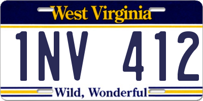 WV license plate 1NV412