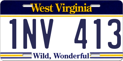 WV license plate 1NV413